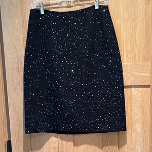 Elegant Black Skirt with Sparkling Accents Ann Taylor